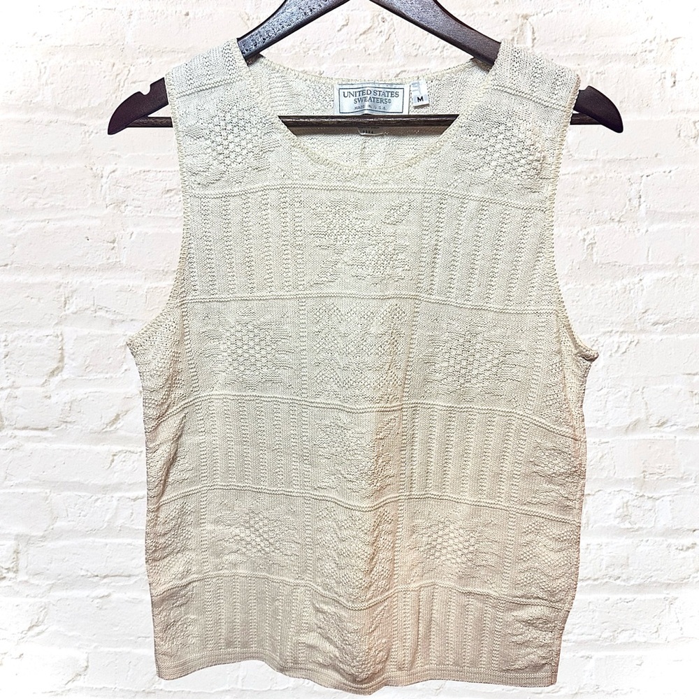 United States Sweaters White Ribbed Boxy Tank Top